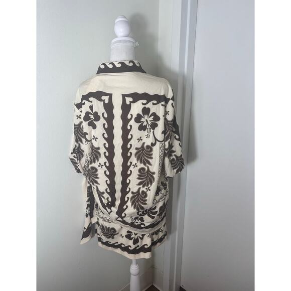 Commense Off White Brown Mini Skirt Set Medium - Picture 4 of 5